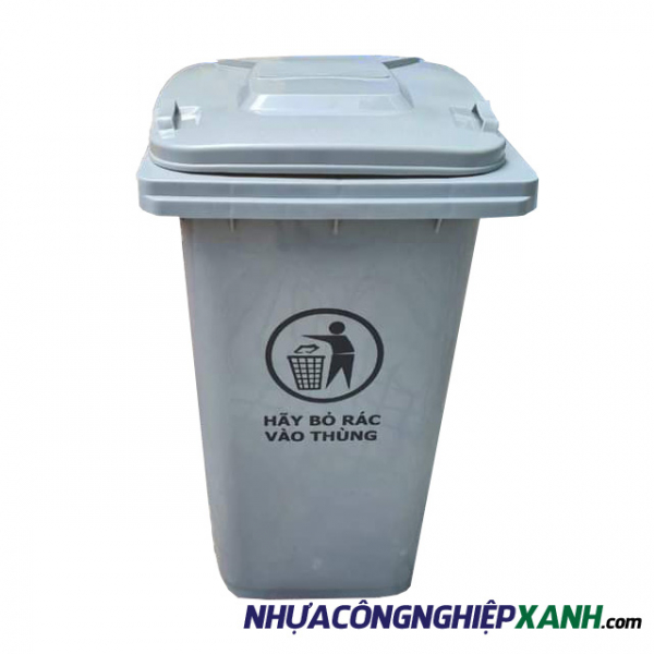 Thùng rác nhựa màu xám 120 lít