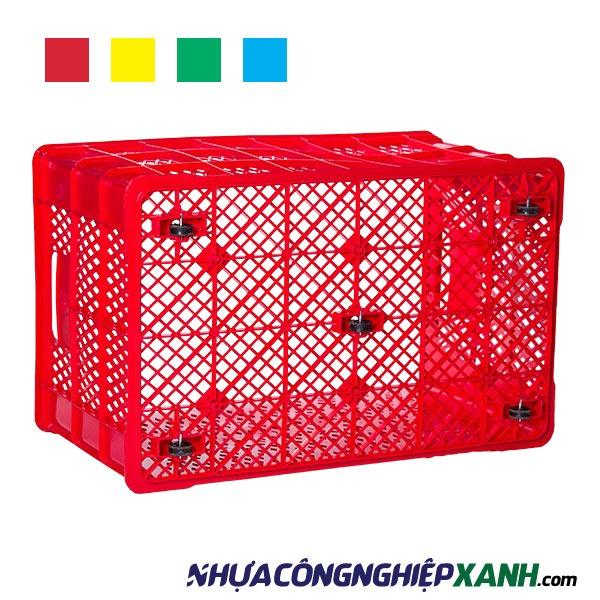 Thùng nhựa rỗng có 5 bánh xe (sọt nhựa có bánh xe)