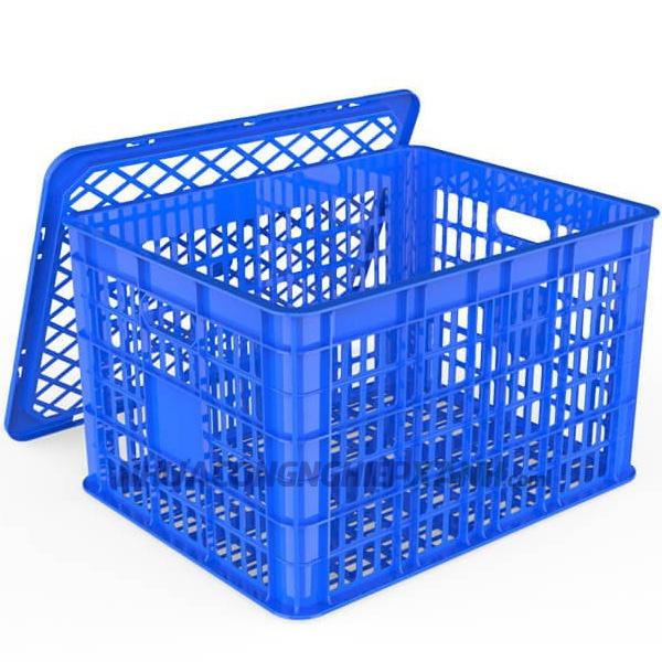 Thùng nhựa có nắp 3T1 loại lớn (Sọt nhựa có nắp)