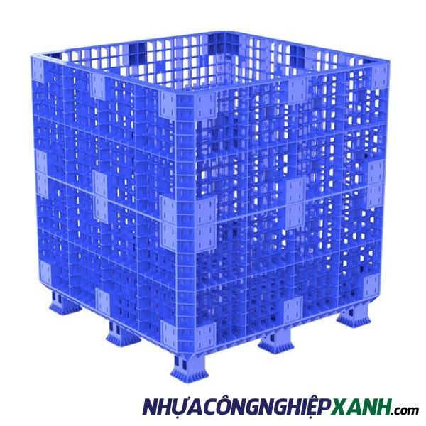 Pallet box 1100x1100x115 xanh dương