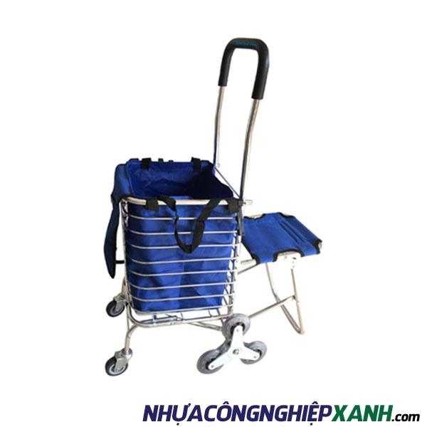 Xe kéo đi siêu thị leo cầu thang, xe kéo đi chợ inox