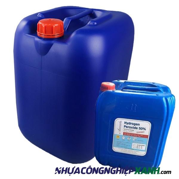 Can nhưa 20 lít đựng hóa chất màu xanh (bình nhựa 20 lít)