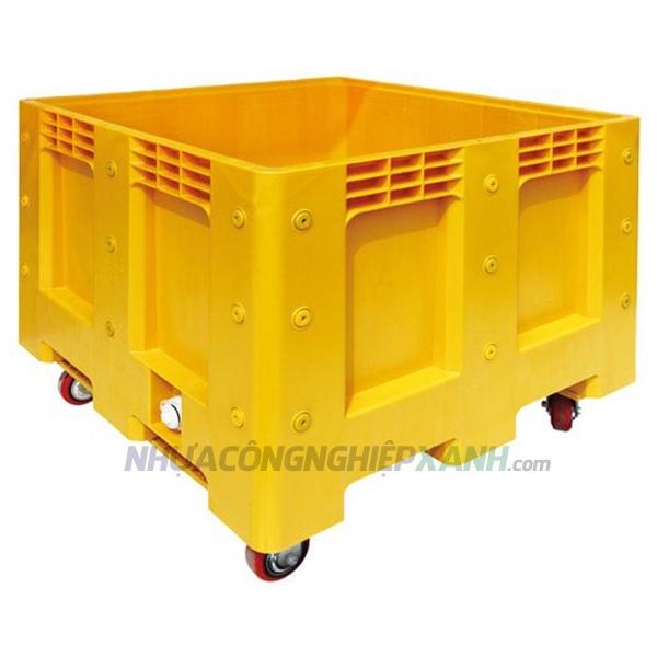 Thùng nhựa công nghiệp NJB 625P có bánh xe