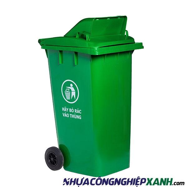 Thùng rác nhựa 240 lít nắp hở có bánh xe